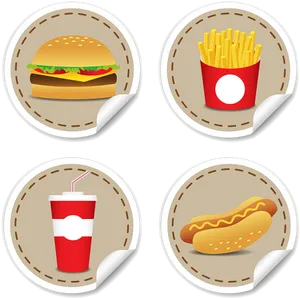 Fast Food Icons Set PNG image