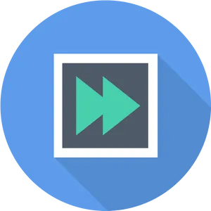 Fast Forward Icon Blue Background PNG