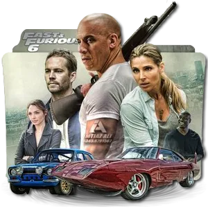 Fast Furious6 Movie Castand Cars PNG image