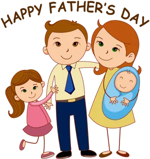 Fathers Day Celebration Cartoon Family PNG image