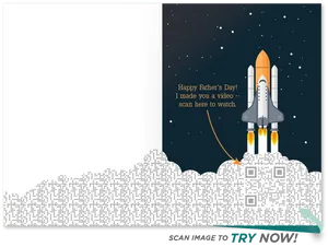 Fathers Day Space Shuttle Card PNG image