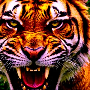 Fearless Angry Tiger PNG 06252024