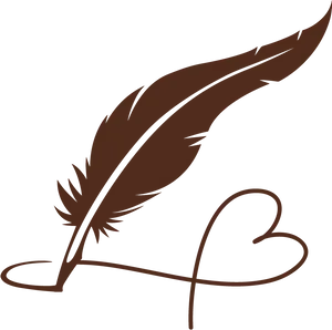 Feather Pen Heart Line Art PNG image
