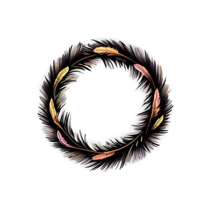 Feather Wreath Circle Png 05042024 PNG image