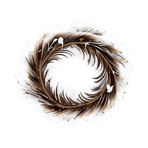 Feather Wreath Circle Png 05042024 PNG image