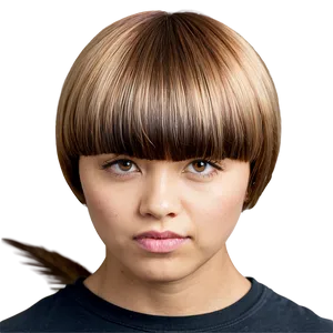 Feathered Bowl Haircut Design PNG Eaf PNG