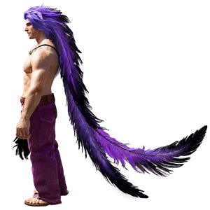 Feathered Long Hair PNG 05242024
