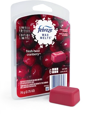 Febreze Cranberry Wax Melts Limited Edition PNG image