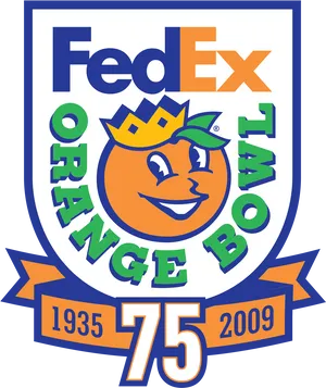 Fed Ex_ Orange_ Bowl_75th_ Anniversary_ Logo PNG image