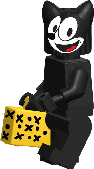 Felix Lego Figurewith Cheese Suitcase PNG image
