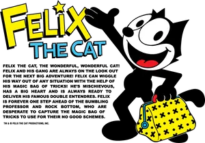 Felix The Cat Classic Cartoon PNG image