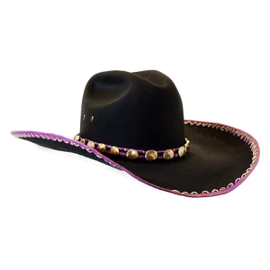 Felt Black Cowboy Hat PNG 06212024