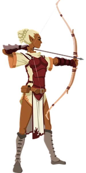 Female Archer In Action_ Vector Illustration