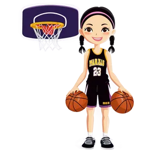 Female Basketball Cartoon Png 06212024 PNG image