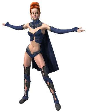 Female Characterin Blue Costume