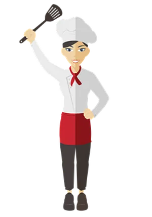 Female Chef Cartoon Character PNG image