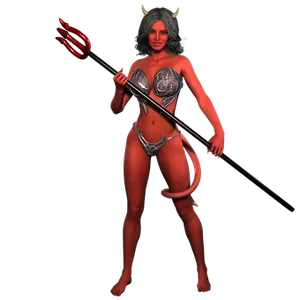 Female Demon Warrior3 D Render