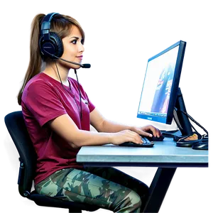 Female Esports Player Png 06292024 PNG image