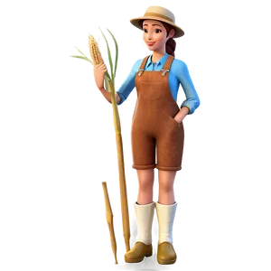 Female Farmer Character PNG 35
