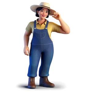 Female Farmer Character PNG 58