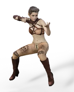 Female Fighter Character Pose