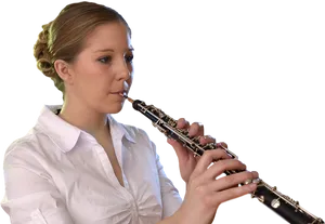 Female Flutist Performance PNG image