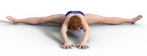 Female Gymnast Mid Air Split Jump