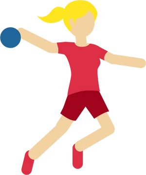 Female Handball Player Vector PNG image
