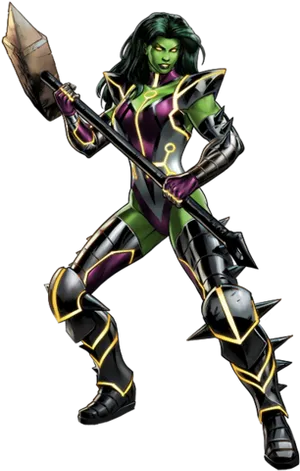 Female Hulk Armored Warrior PNG