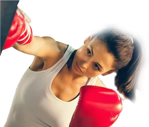 Female Kickboxer Training Punch PNG image