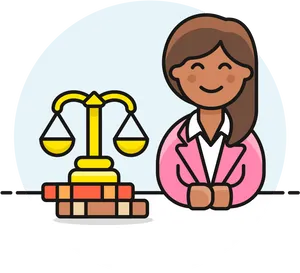 Female Lawyer With Scales Of Justice PNG image