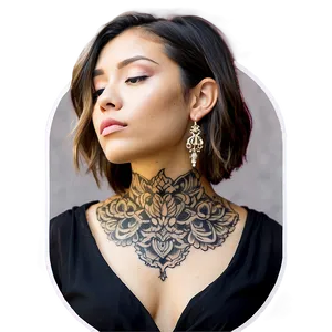 Female Neck Tattoo Styles PNG 82