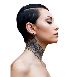 Female Neck Tattoo Styles PNG Otb16 PNG