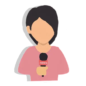 Female News Reporter Illustration