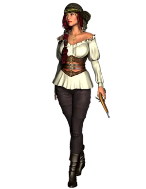 Female Pirate Character3 D Model