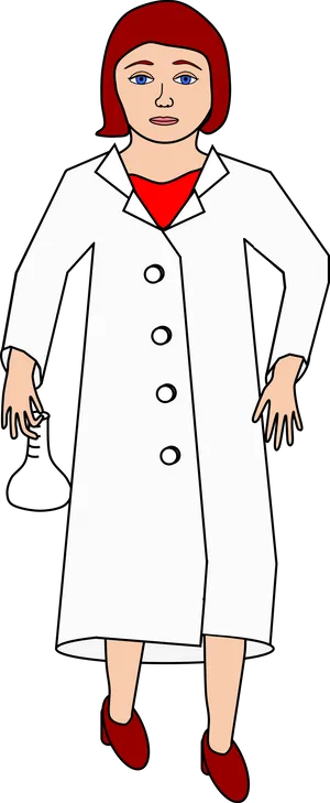 Female Scientist Cartoon Character PNG