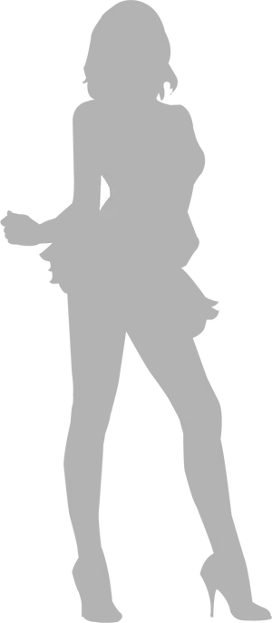 Female Silhouette Standing Pose PNG image