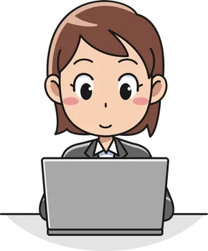 Female Teacherat Computer Clipart PNG image