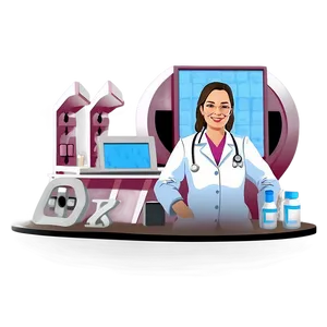 Female Veterinarian Portrait Png Yxi PNG image