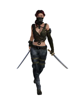 Female Warrior Dual Swords