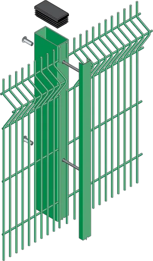 Fence Assembly Exploded View PNG image