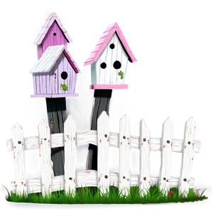 Fence With Birdhouses PNG 4 PNG