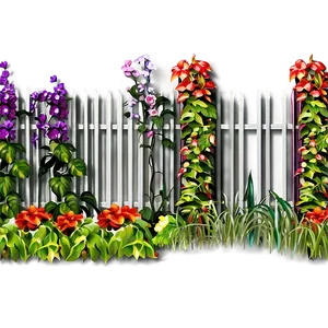 Fence With Climbing Plants PNG 79 PNG