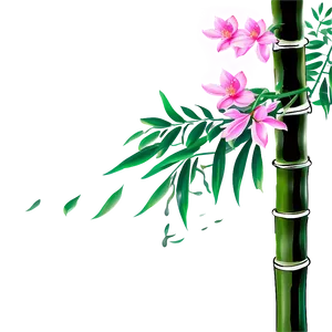 Feng Shui Bamboo Flowers PNG Iya55