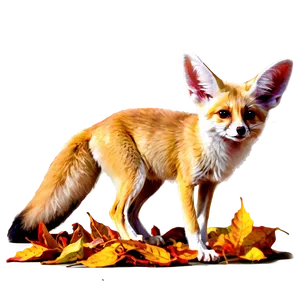 Fennec Fox With Autumn Leaves Png 54 PNG image