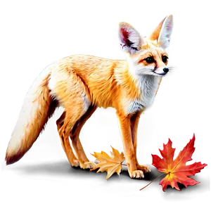 Fennec Fox With Autumn Leaves Png 86 PNG image