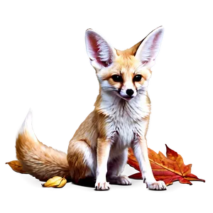 Fennec Fox With Autumn Leaves Png Fun4 PNG image