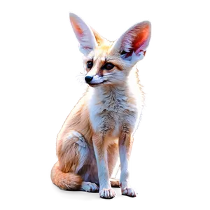 Fennec Fox With Sun Rays Background Png 06262024 PNG image