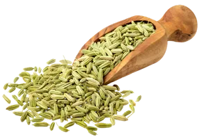 Fennel Seedsin Wooden Scoop PNG image