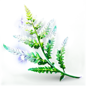 Fern Leaf With Sparkles PNG 73